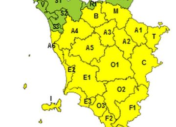 Codice Giallo in Toscana per Venti Forti