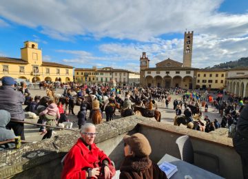 "In centinaia a Impruneta per la benedizione degli animali" is already a well-structured title in Italian. However, if you're looking for a slight variation, you could try:

"Centinaia di persone a Impruneta per la benedizione degli animali." 

Let me know if you need further assistance!