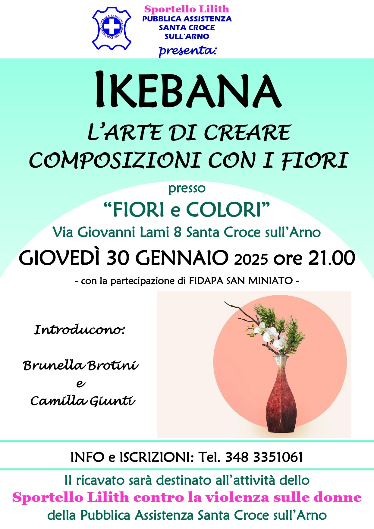 Serata di Ikebana a Sostegno del Progetto Lilith Contro la Violenza