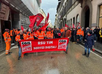 Vertenza Telco, manifestazione a Firenze