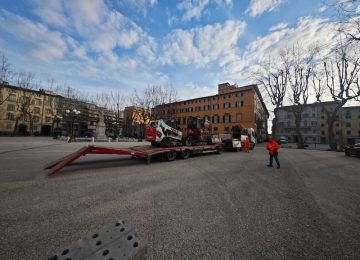 Lavori in Piazza Napoleone a Lucca