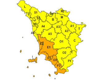 Maltempo in Toscana: allerta gialla e arancione per piogge