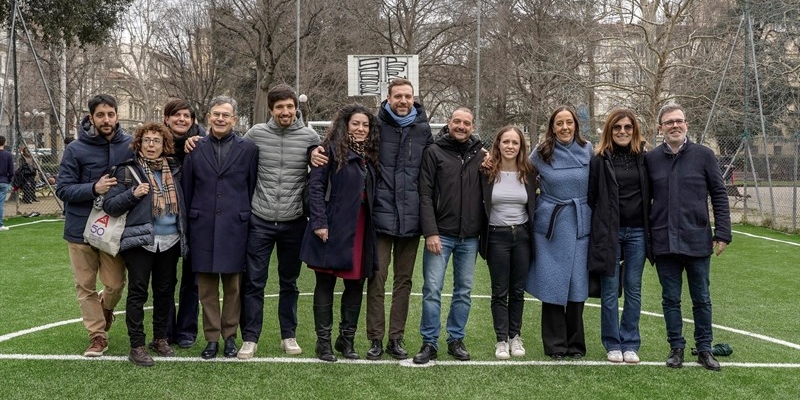 Piazza D'Azeglio: inaugurati i nuovi campi da calcetto e da basket al giardino