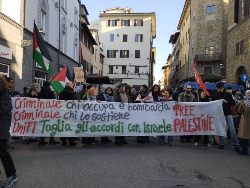 Protesta contro un evento della Tel Aviv University a Firenze