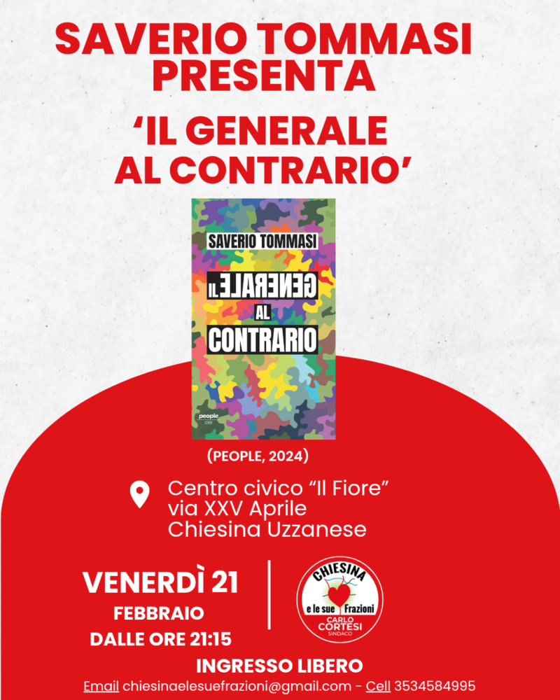 Saverio Tommasi presenta il suo libro 'Il generale al contrario' presso il centro civico Il Fiore