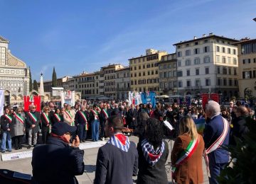 Anniversario della deportazione fiorentina: ANED in Piazza Santa Maria Novella