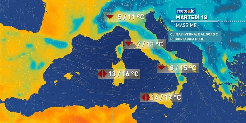 Colpo di coda dell'inverno prima del ritorno di temperature più miti e piogge.