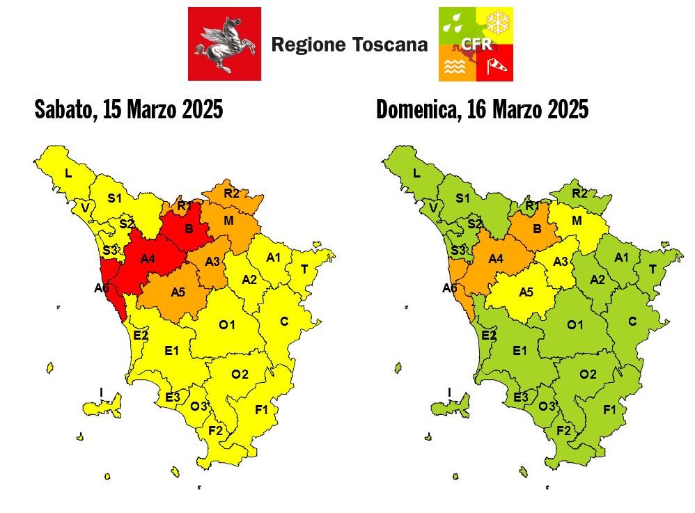 Maltempo in Toscana: proroga dell'allerta rossa con restrizioni regionali, le aree coinvolte