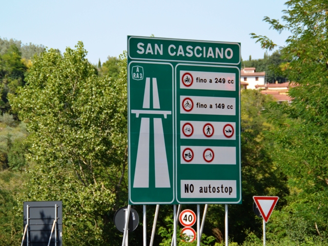 Autopalio: chiusura del tratto tra San Casciano sud e Greve in Chianti
