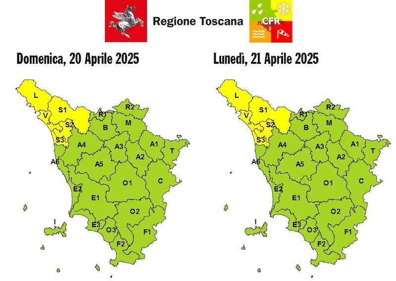 Maltempo, esteso il codice giallo per la Toscana nord-ovest