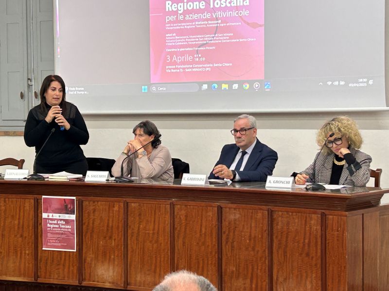San Miniato, bandi europei, attualità e futuro del settore vitivinicolo: incontro con Stefania Saccardi