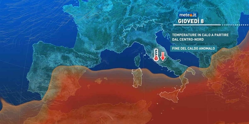 Dopo un accenno d'estate, arriva un abbassamento delle temperature e maltempo.