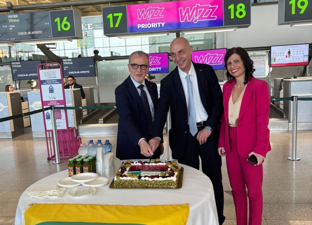 Inaugurata la nuova rotta Wizz Air tra Catania e Vilnius