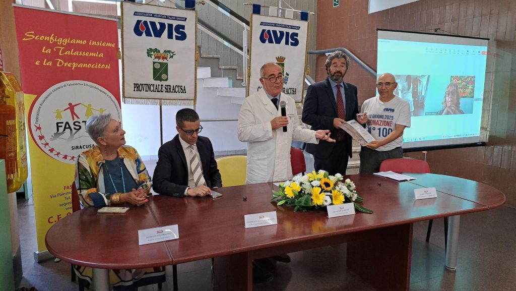 Asp Siracusa Receives Gold Medal for 100 Blood Donations