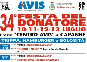 Montopoli celebra i donatori: parte la 34ª Festa del Donatore, all'insegna di musica, sport e solidarietà.