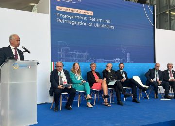 Piantedosi partecipa alla Ukraine Recovery Conference 2025 presso il centro congressi La Nuvola di Roma