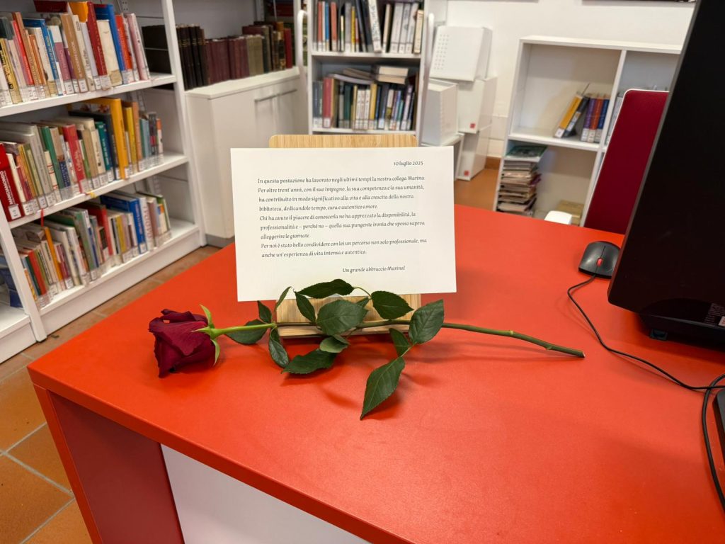 Una rosa e una lettera per Marina Fantoni, l'angelo dei libri di San Casciano