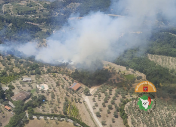 Incendi boschivi nelle colline di Prato: squadre e elicotteri in azione