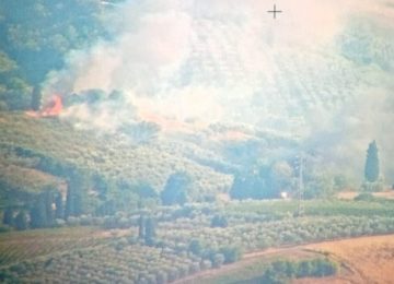 Incendio in un campo a Piccaratico: in fiamme circa un ettaro