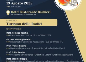 Incontro su Turismo delle Radici a Ad Altomonte: Evento dell'Associazione I Sud del Mondo ETS
