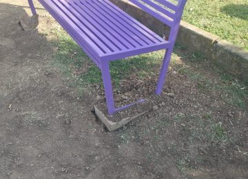 Manciano: danneggiati panchina viola e lampione, il sindaco fa appello alla cittadinanza