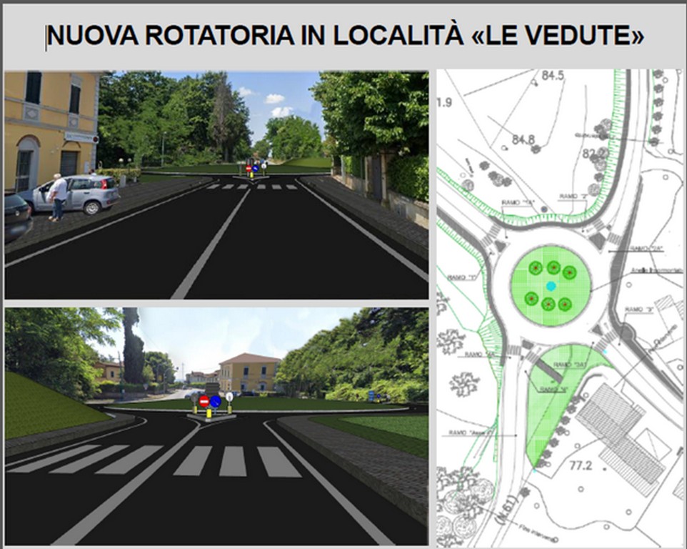 Nuova rotatoria a Le Vedute: apertura temporanea al traffico a Fucecchio