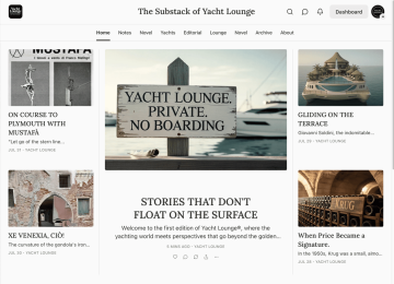 Yacht Lounge: Lancia la Newsletter "Basta con il Luxury Porn"