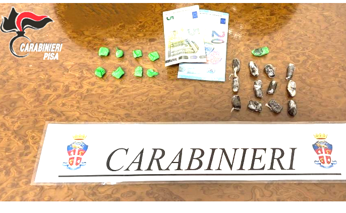 Fermato con hashish e cocaina a Pontedera: arrestato 23enne