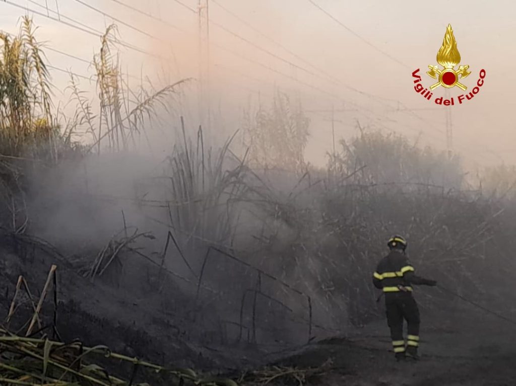 Incendio di vegetazione a Montopoli Valdarno: traffico ferroviario interrotto per mezz'ora.