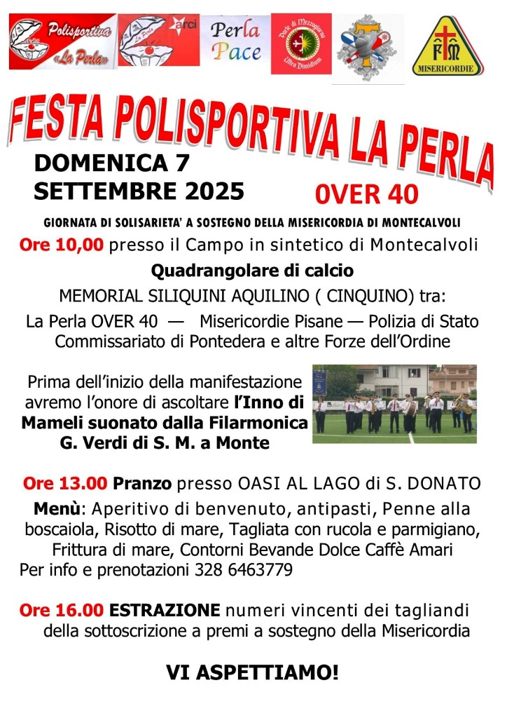 Prosegue la Festa della Polisportiva La Perla di Montecalvoli con musica, sport, cibo e premi