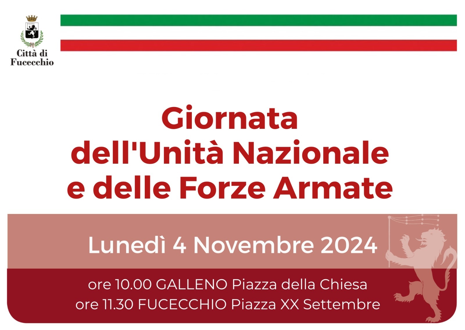 Fucecchio celebra la Giornata dell'Unità Nazionale e delle Forze Armate