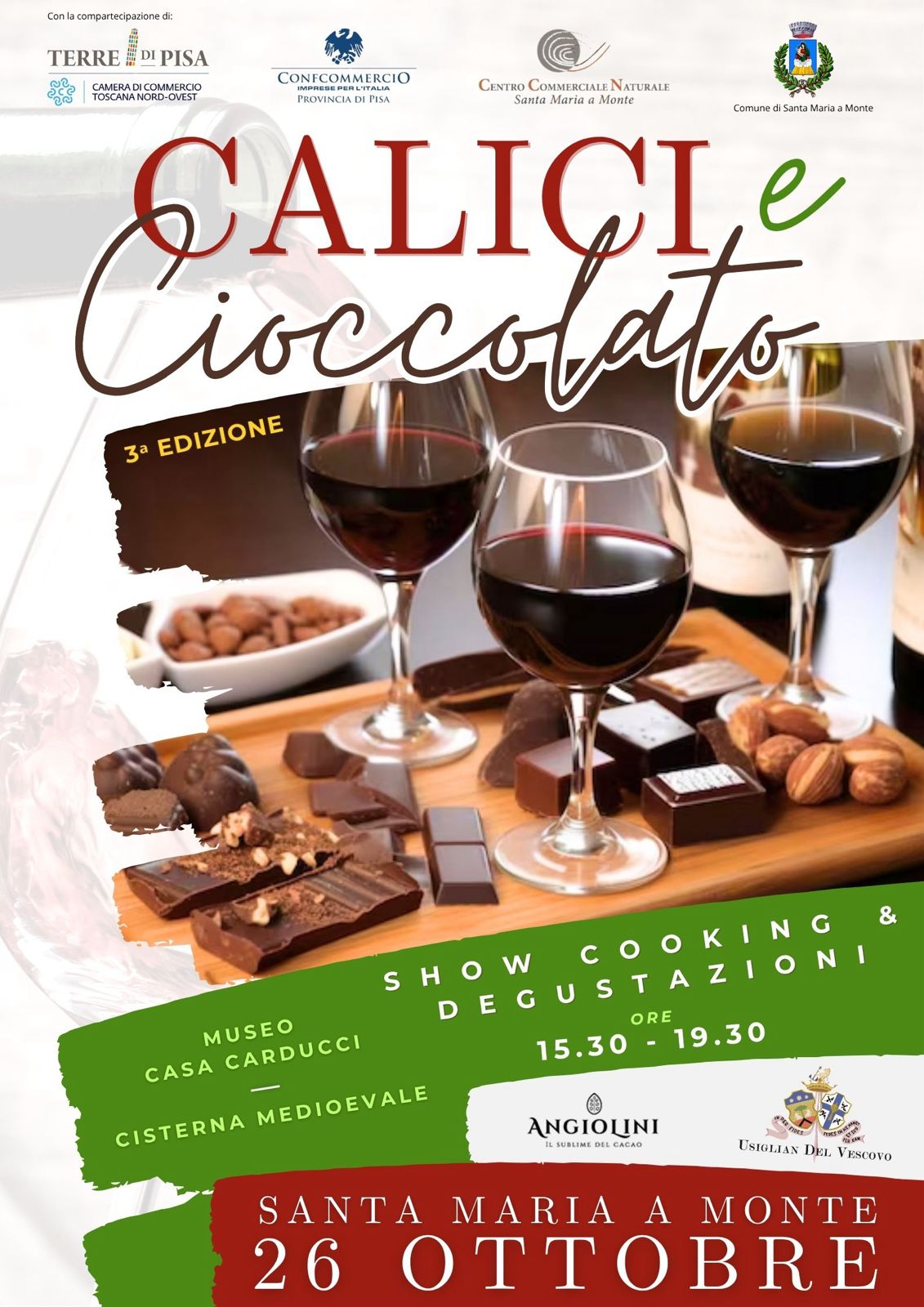 Il vino e il cioccolato si incontrano: ritorna 'Calici e Cioccolato' a Santa Maria a Monte