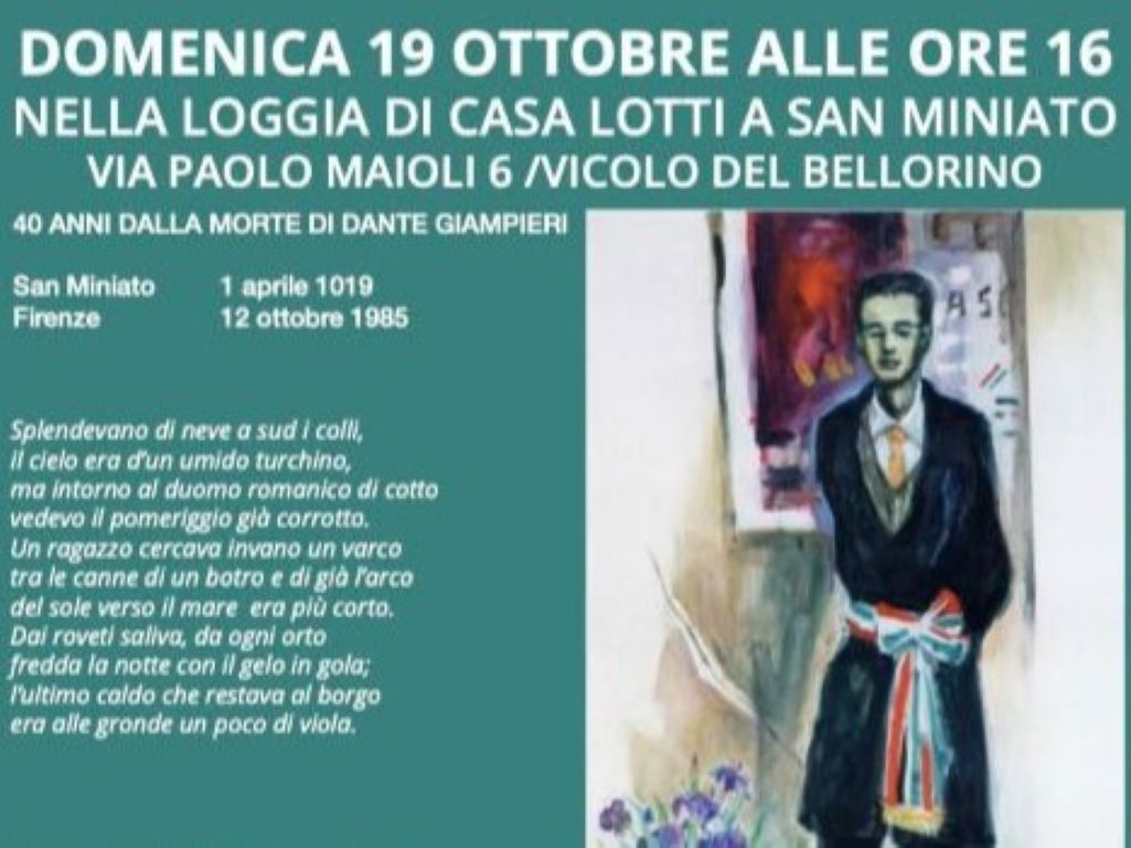 "Un autore riscoperto": San Miniato onora Dante Giampieri