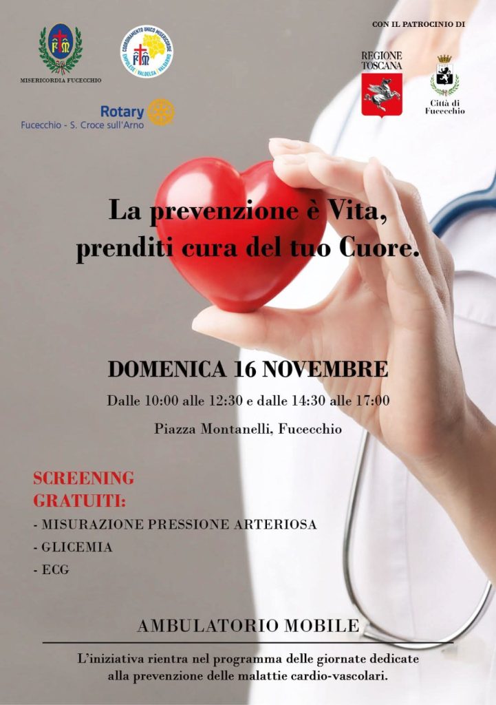 Club Rotary Fucecchio Santa Croce contribuisce alla prevenzione delle malattie cardiovascolari