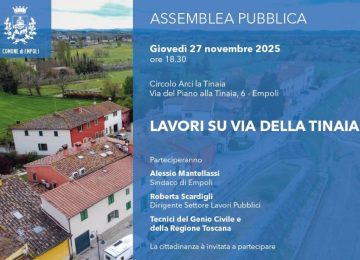 Empoli, ulteriore proroga per i lavori in via della Tinaia: assemblea pubblica per aggiornamenti sulla situazione.