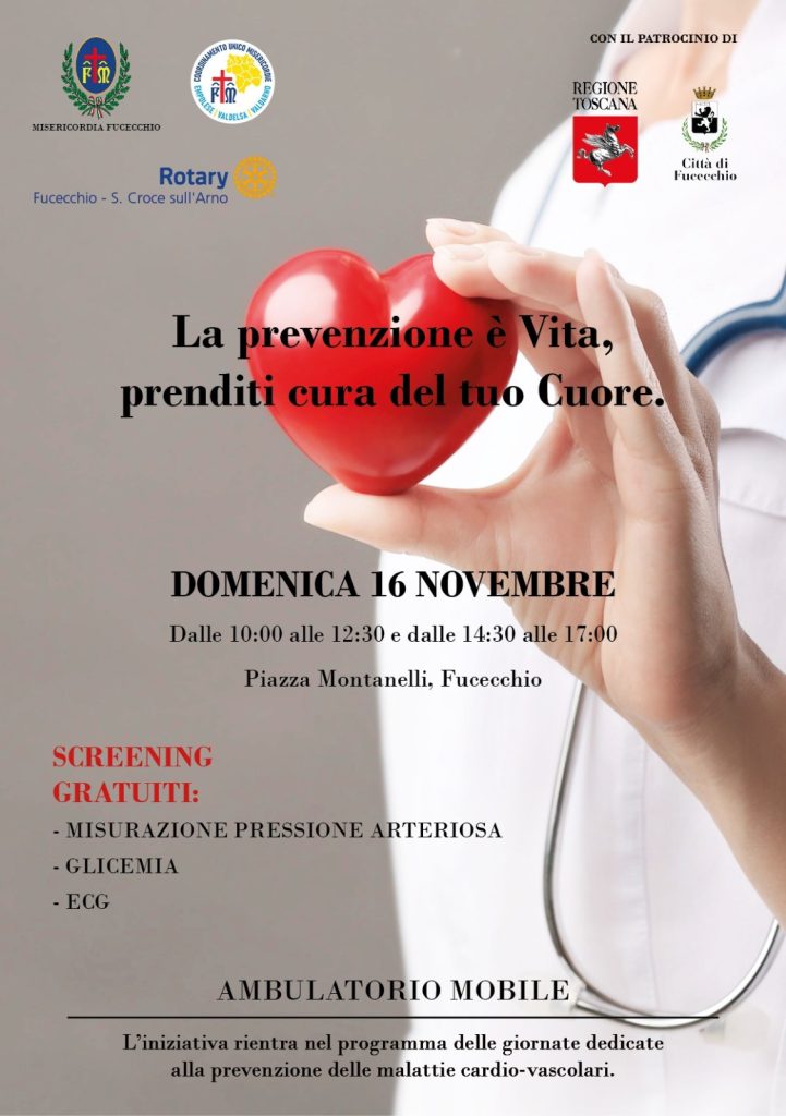 Giornata di prevenzione cardiovascolare: screening gratuiti a Fucecchio
