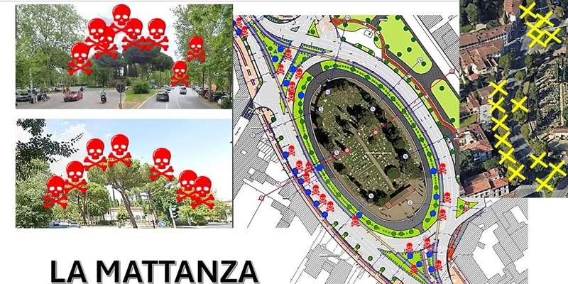 Firenze: Piazza Donatello: stamattina è iniziato l’albericidio