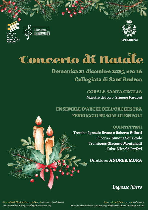 Canzoni e melodie tradizionali per il Concerto di Natale in Collegiata a Empoli