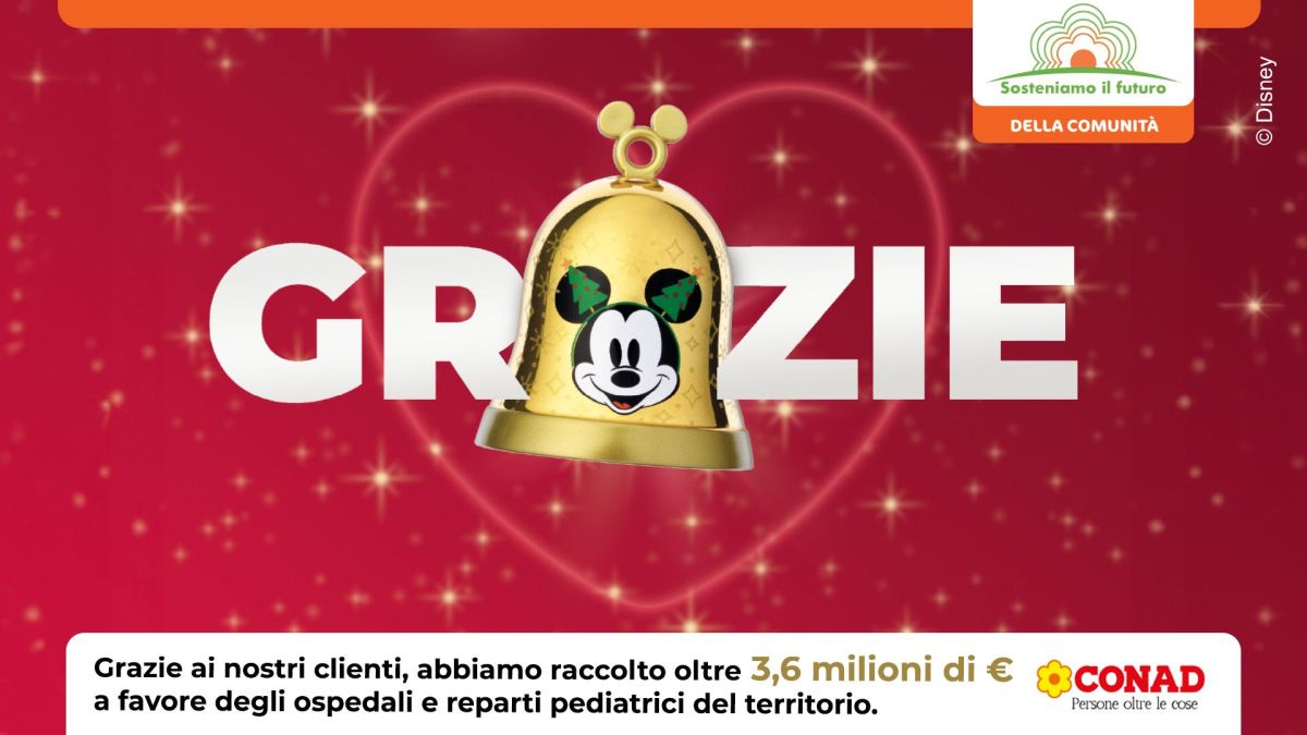 Conad raccoglie oltre 3,6 milioni di euro per sostenere 27 ospedali e reparti pediatrici