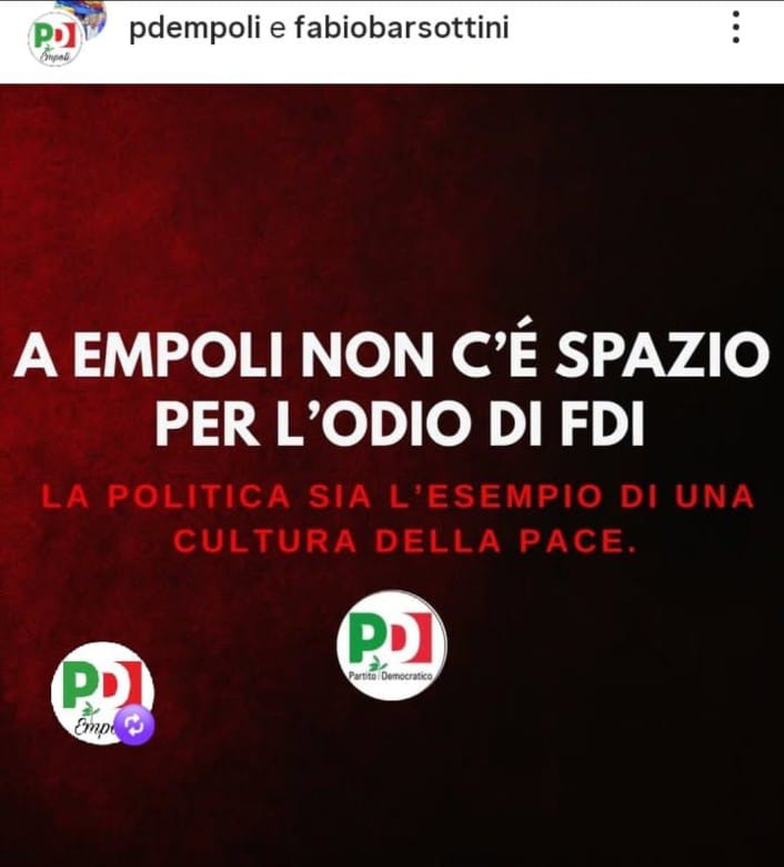 Caso Cantini, FdI risponde al post del PD: "Basta con la delegittimazione del nostro partito"