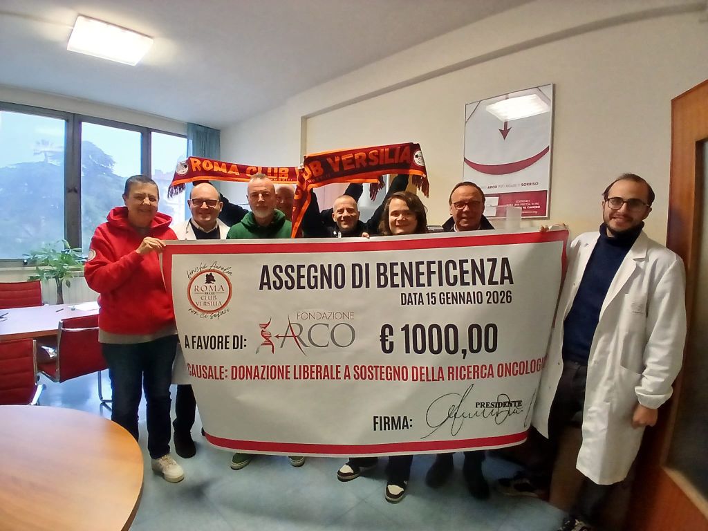Il Roma Club Versilia offre 1000 euro alla Fondazione ARCO del Santa Chiara di Pisa