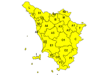 Maltempo in Toscana: allerta meteo confermata fino a mezzanotte