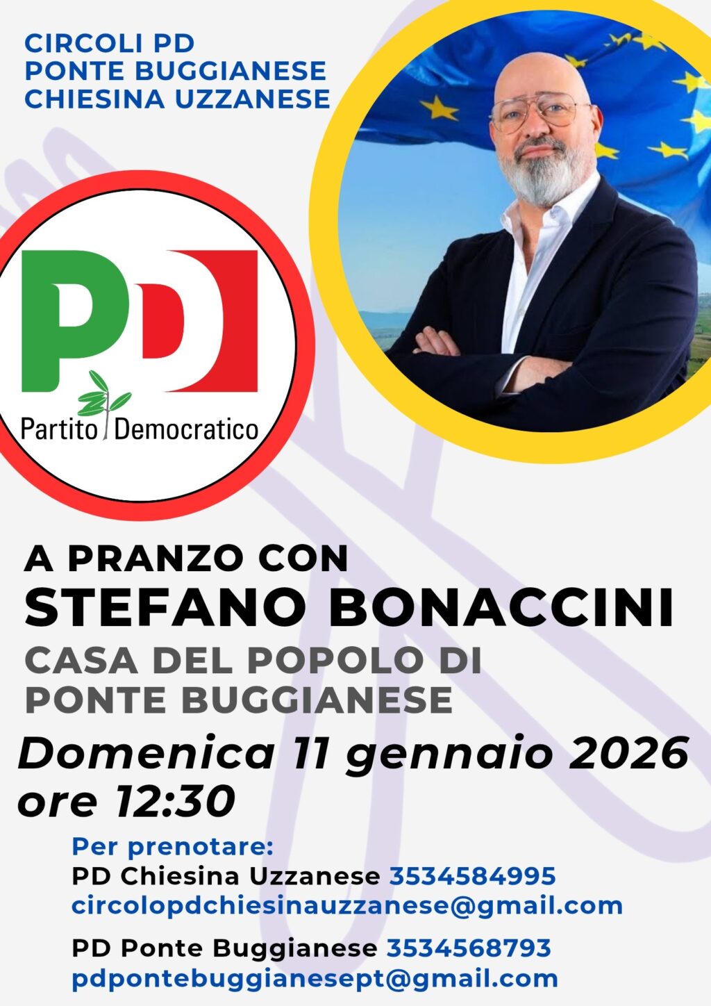 Pranzo con Stefano Bonaccini alla Casa del Popolo di Ponte Buggianese