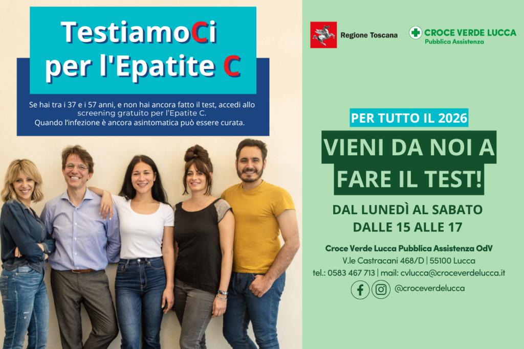 Screening dell'Epatite C gratuito fino al 2026 presso la Croce Verde di Lucca