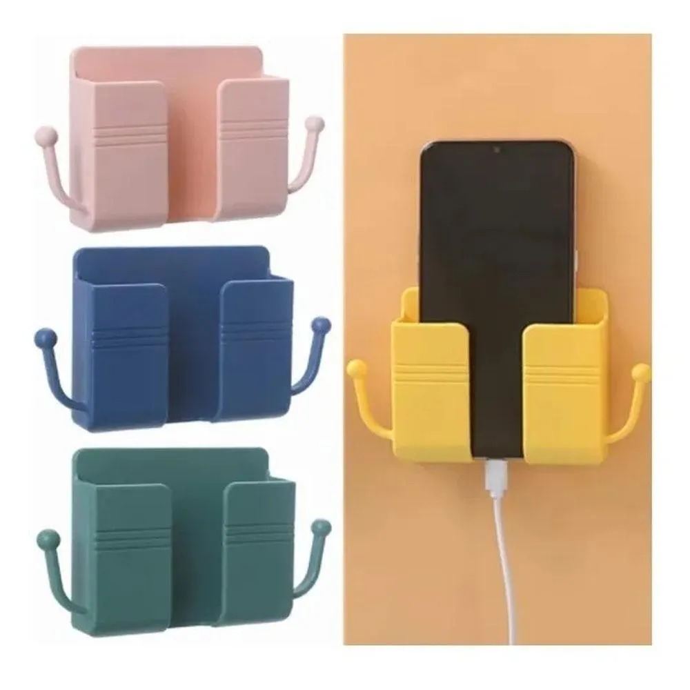Supporto da Parete per Smartphone con Caricatore - 4 Organizer da Parete per Cellulari