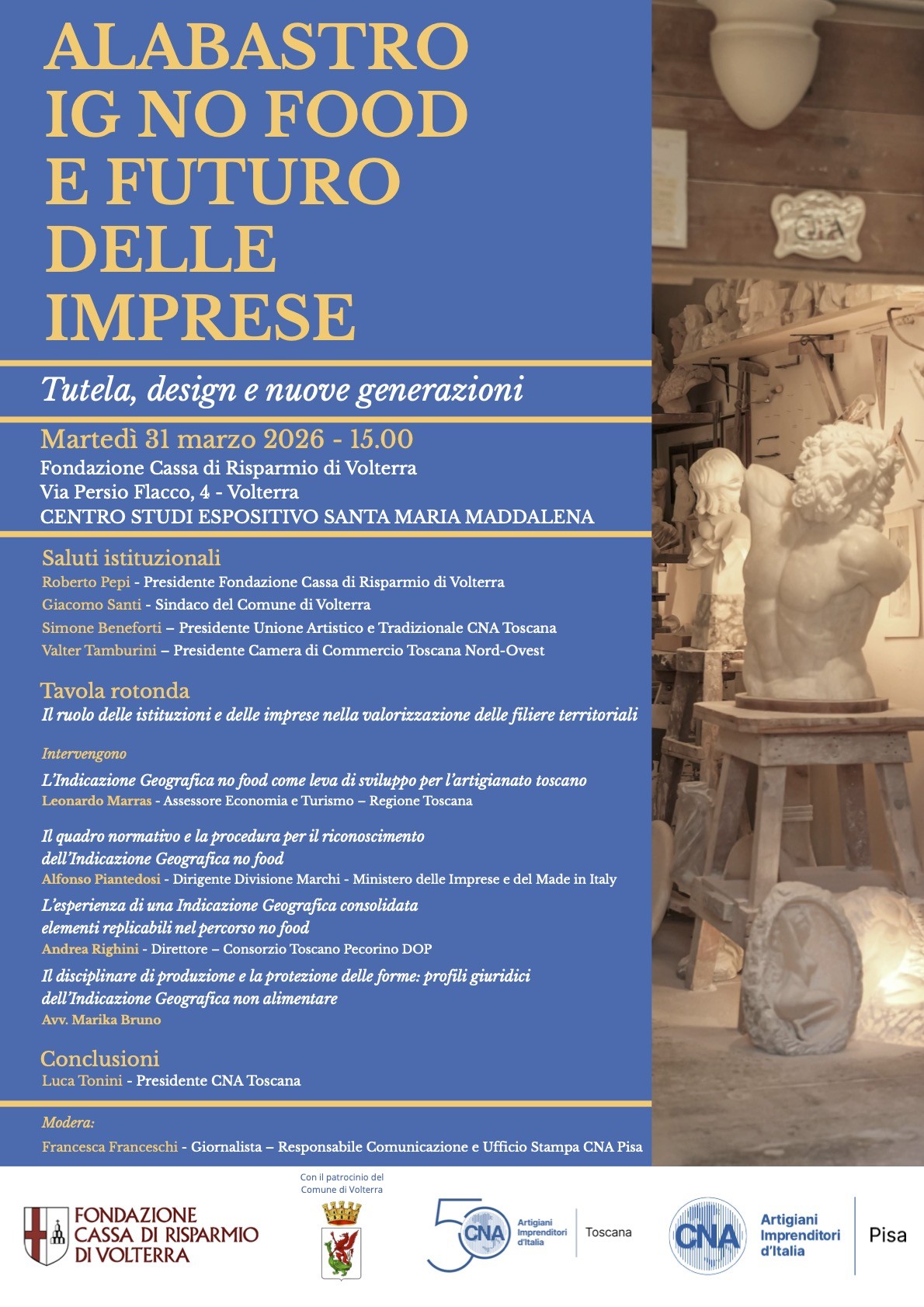 Alabastro IG: Cibo e Futuro delle Imprese - Incontro a Volterra il 31 Marzo