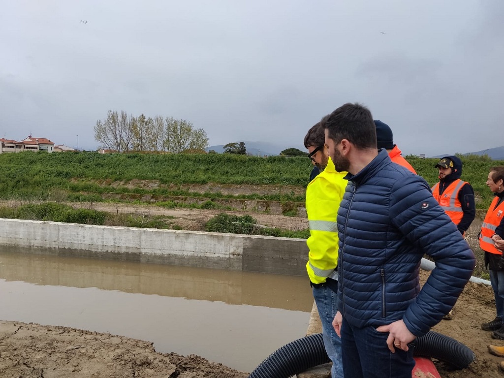 Giani in visita alla cassa di espansione dei Renai