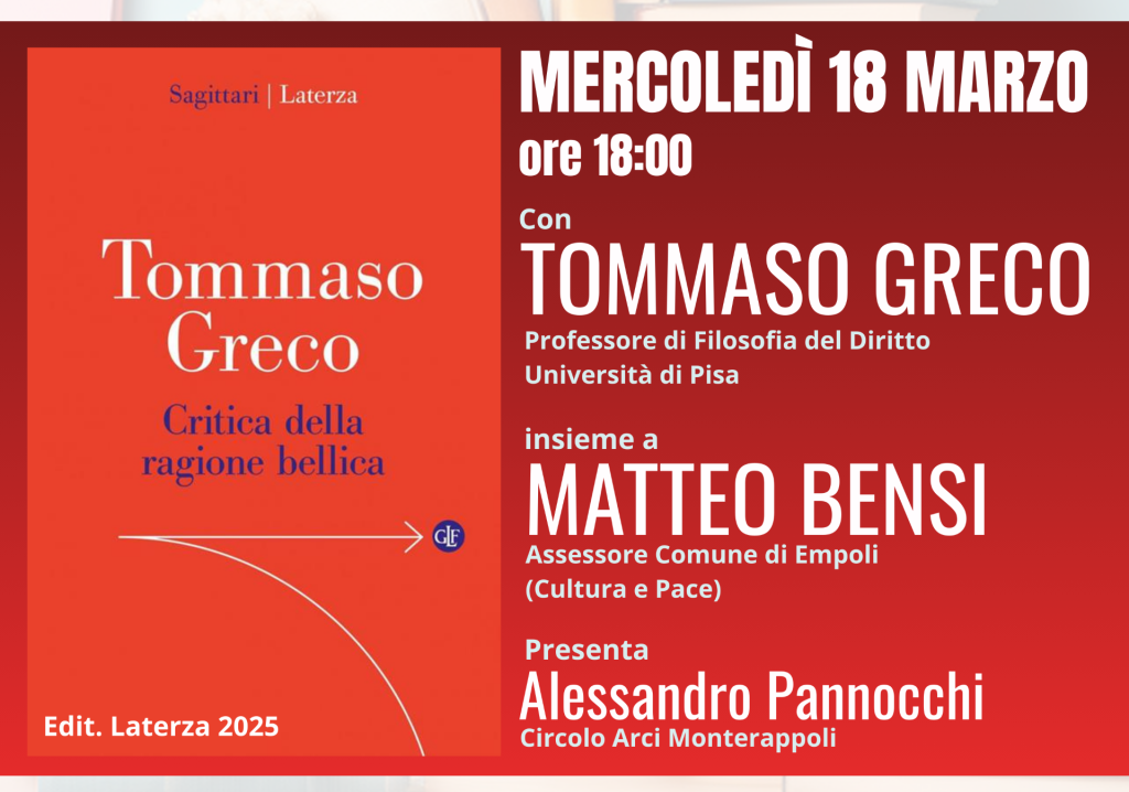 Tommaso Greco presenta il suo libro al Circolo di Monterappoli