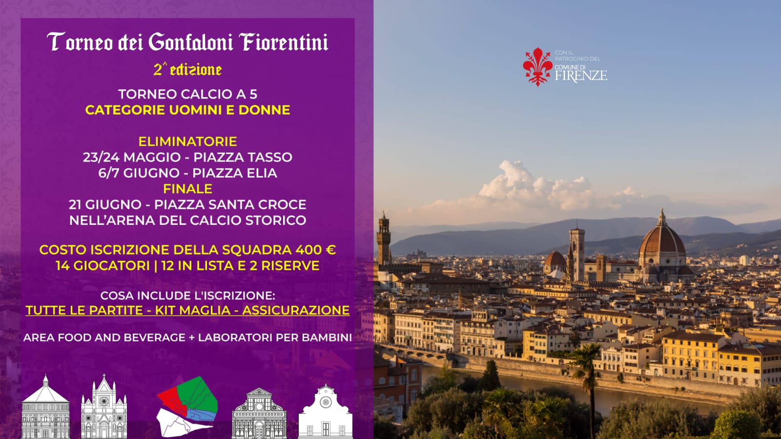 Torneo dei Gonfaloni: il calcio a 5 nelle piazze fiorentine