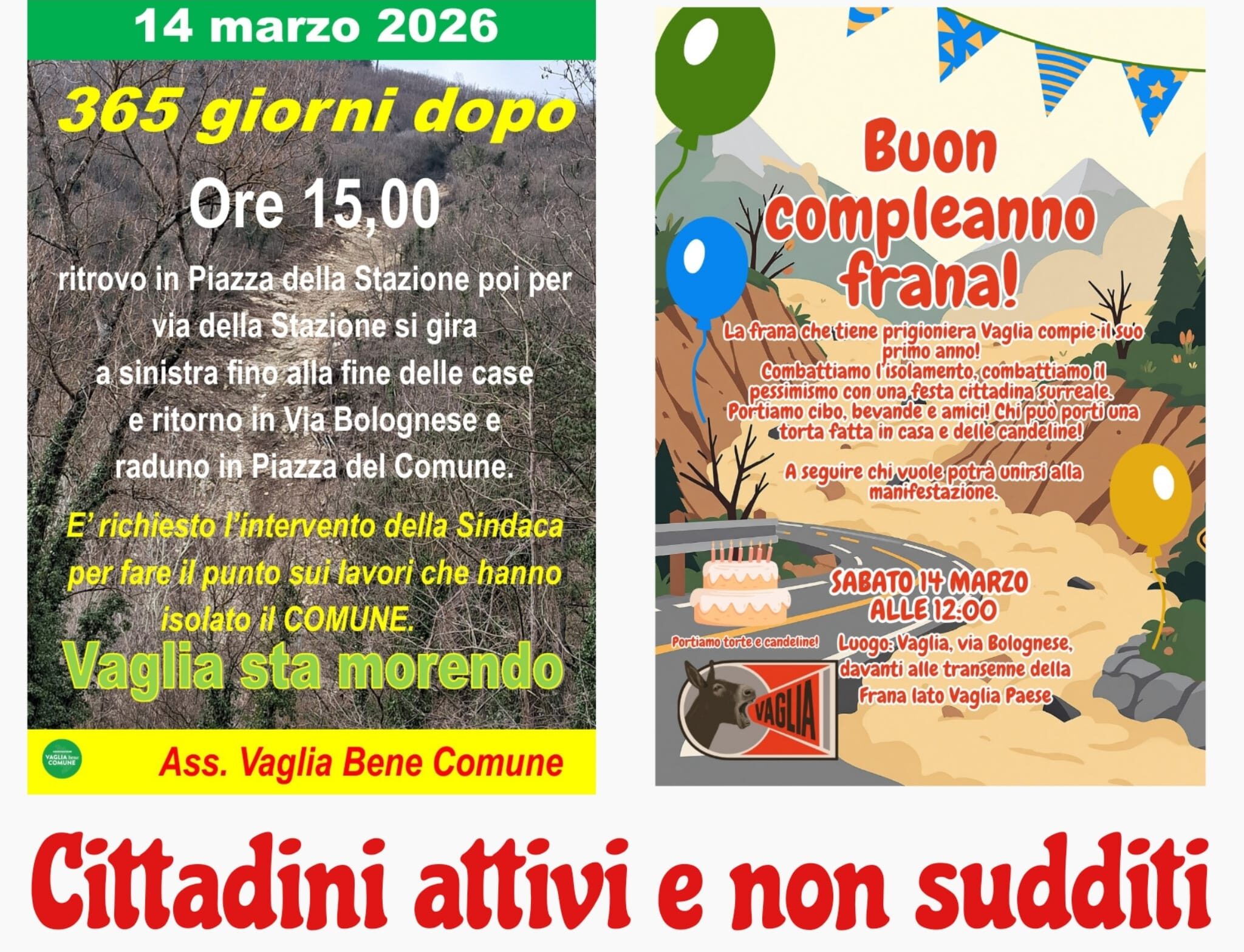 Manifestazione pacifica a un anno dalla frana di Vagli